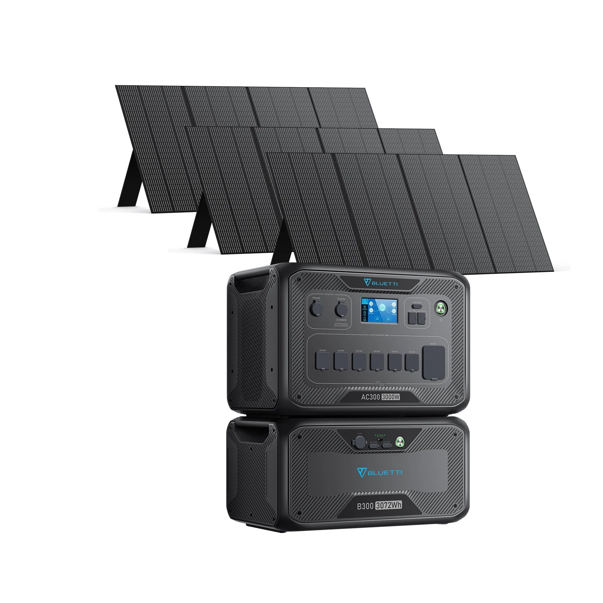 Modular Power System With 3 Pcs Solar Panels 350W, 3000W AC Outlets F53228