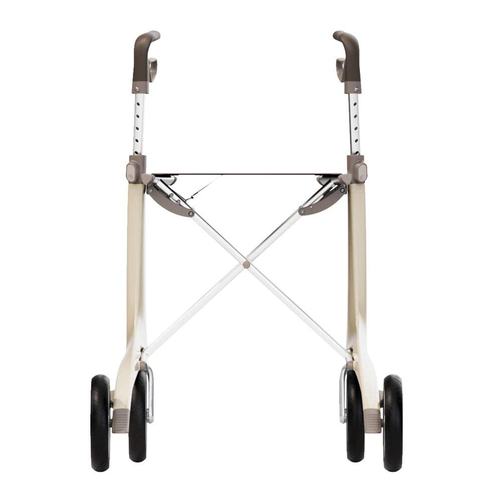Carbon Ultralight Rollator Walker with Organizer Bag, Regular Track, 16.5" x 24" Seat, Oyster White J7553