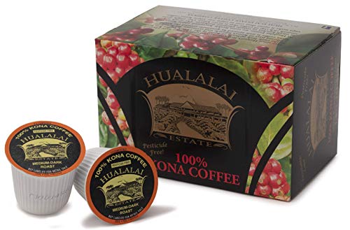 Medium Dark Roast Single Serve Cups, 12 count, Premium Ground Kona Coffee D792688