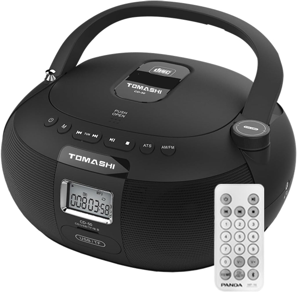 Black Portable CD Player Boombox J604