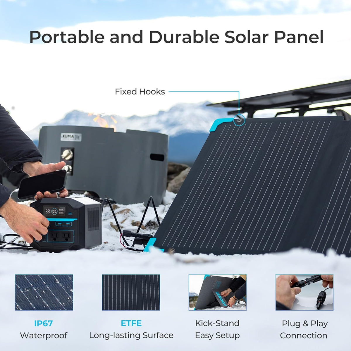 222Wh Portable Lithium Power Station with AC Outlets H3932