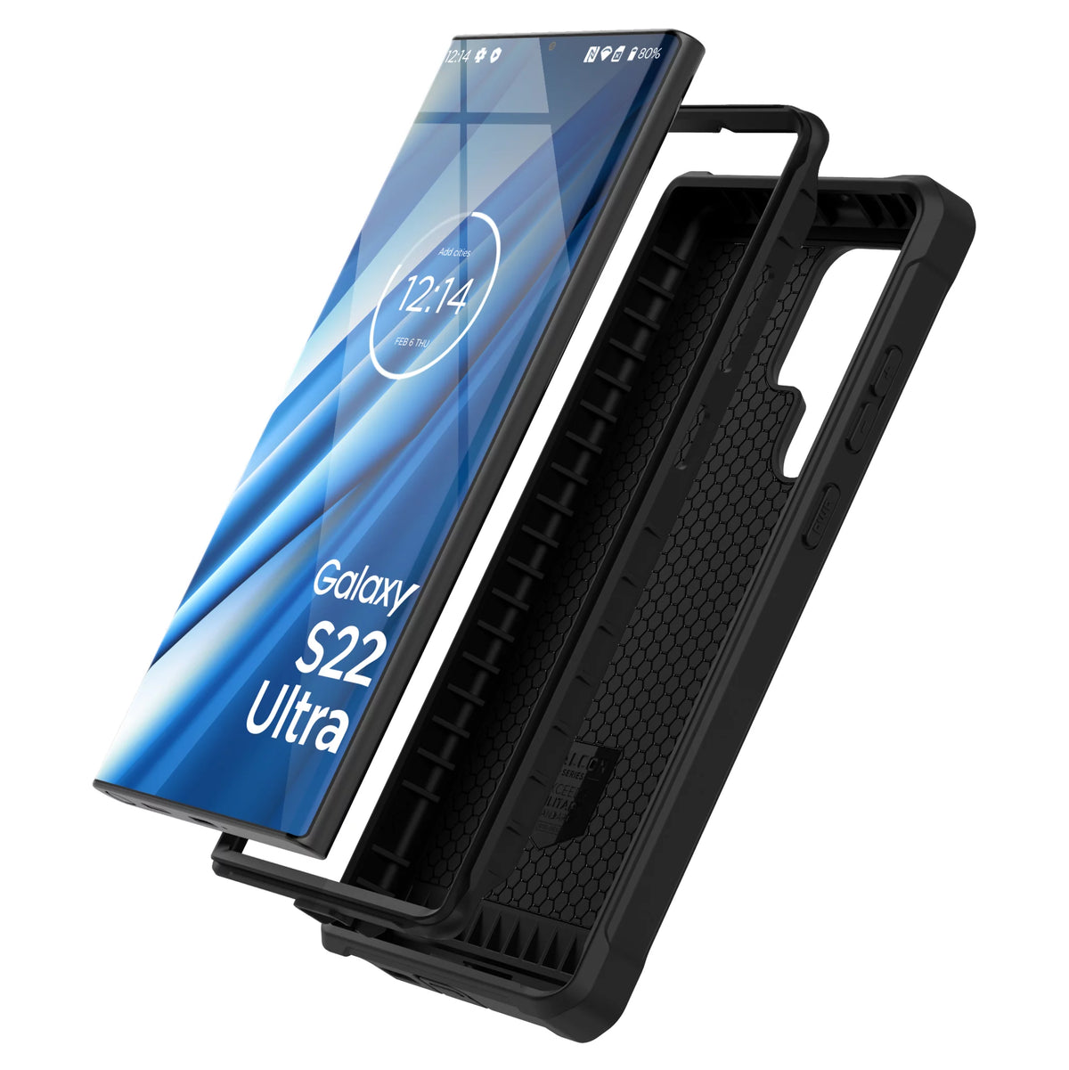 Black Belt Clip Case for Samsung Galaxy S22 Ultra R7742