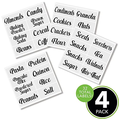 32 Count Clear Black Preprinted Label Stickers L3060