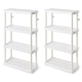 White 4 Shelf Adjustable Height Storage Unit (2 Pack) N86692