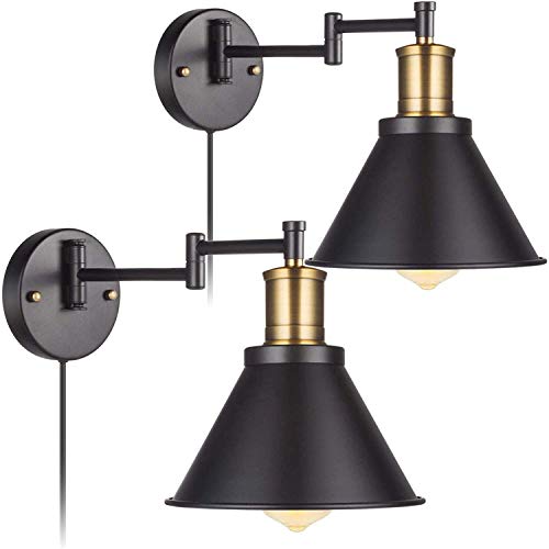 Bronze and Black Swing Arm Wall Lamp with On/Off Switch B669801