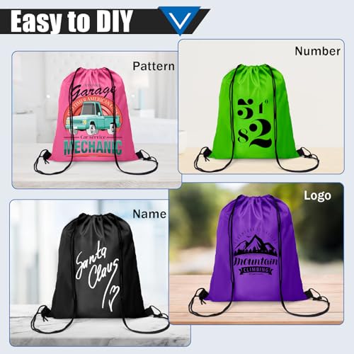 50 Pcs 10 Colors Nylon Drawstring Backpack C340120