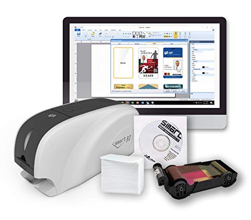 250-Print YMCKO Color Ribbon, 100 PVC Plastic Cards, ID Card Printer Kit F1466