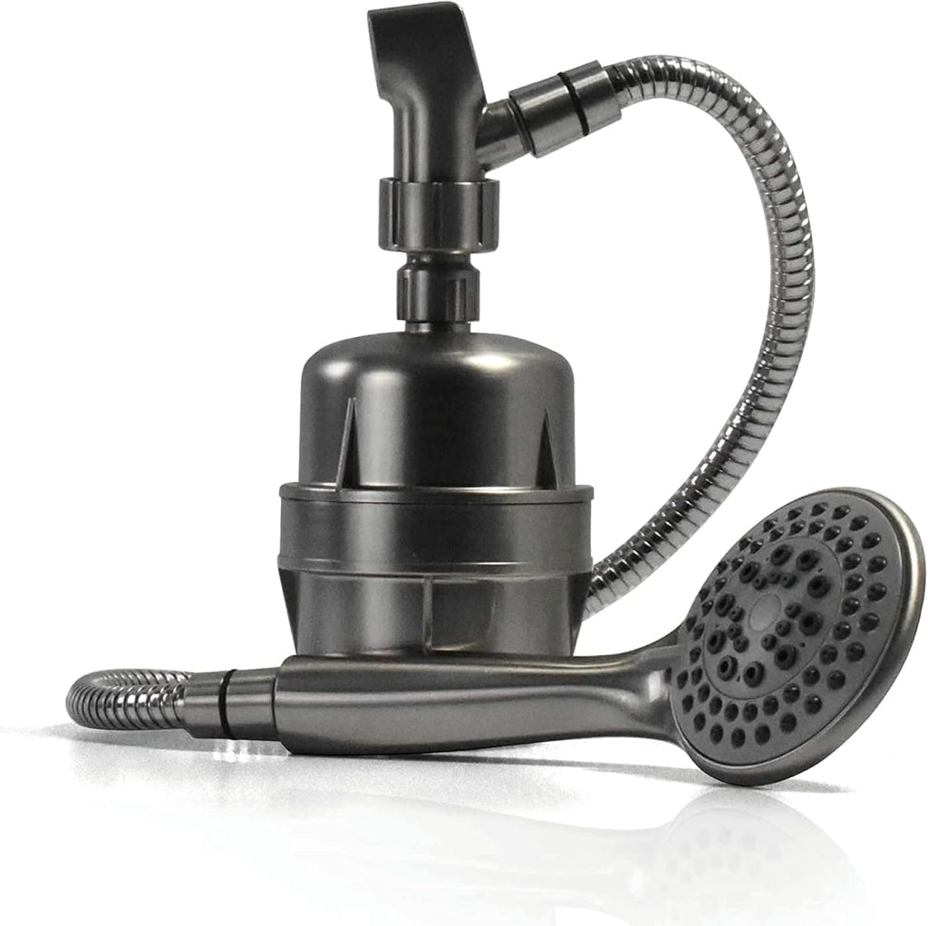 Brushed Nickel Handheld Shower Filter with 5 Function Massager and 6’ Stainless Steel Flex Hose M210196