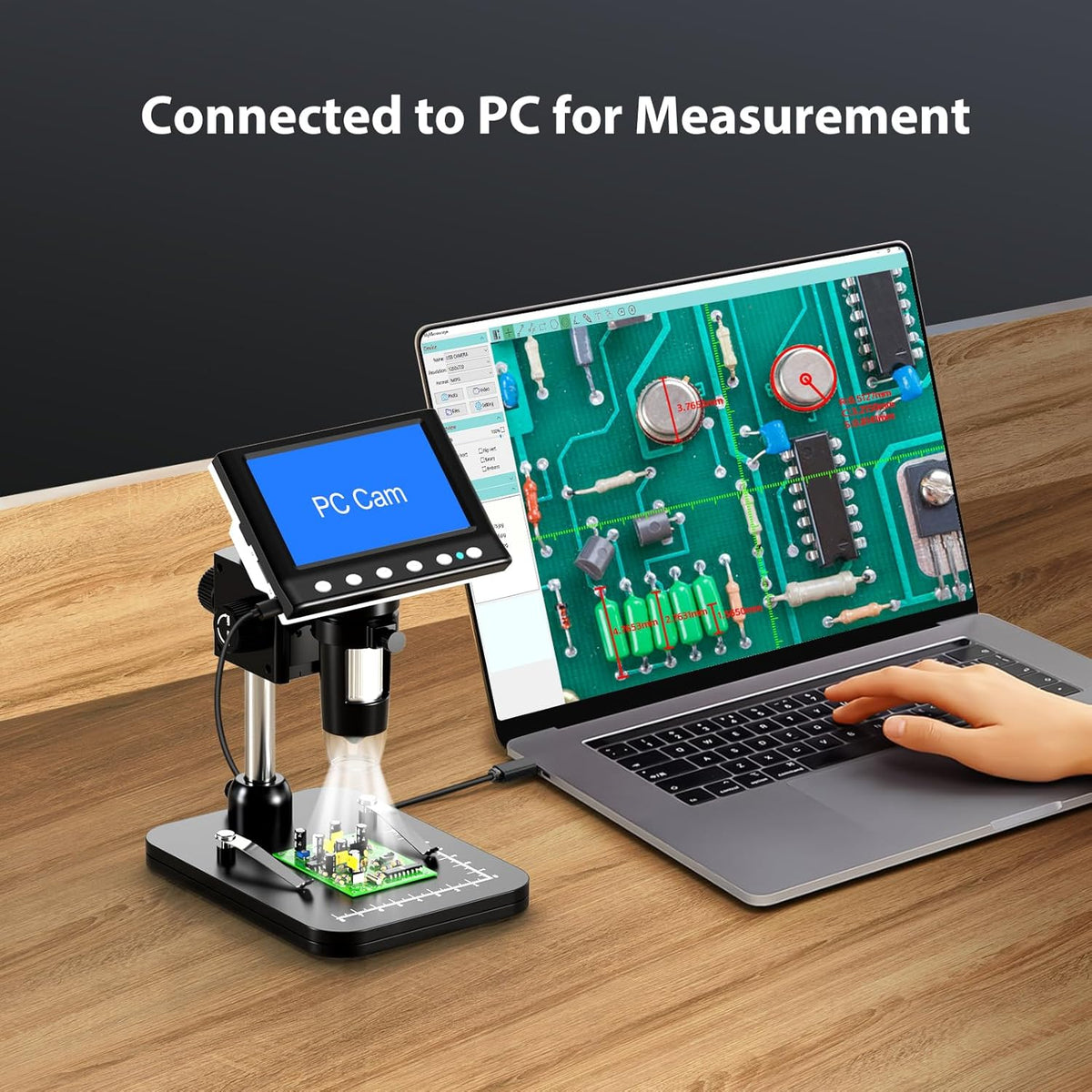 4.3'' IPS 1000X Magnification Digital Microscope with 8 Adjustable LEDs I85284