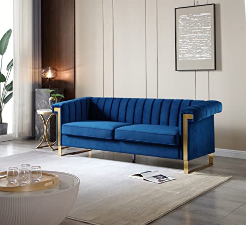 Blue Velvet 3 Seat Couch Sofa O151953