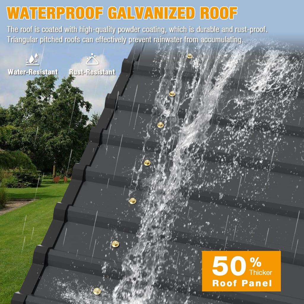 20' x 20' Metal Carport with Galvanized Steel Roof, Grey S636977