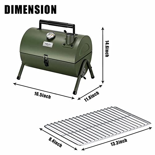 Adjustable Portable Charcoal Grill Metal Small BBQ Smoker P51896