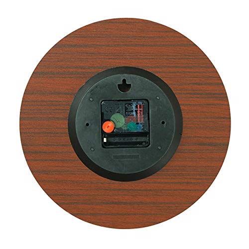 Golden Moon Wall Clock Silent Non-Ticking Round Wooden Clock Battery Operated 40*40cm Q259