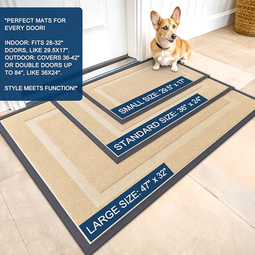 Black 36x24 Natural Rubber Front Door Mat H849