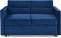 Blue Velvet 2 Seater Convertible Sofa Bed R35322