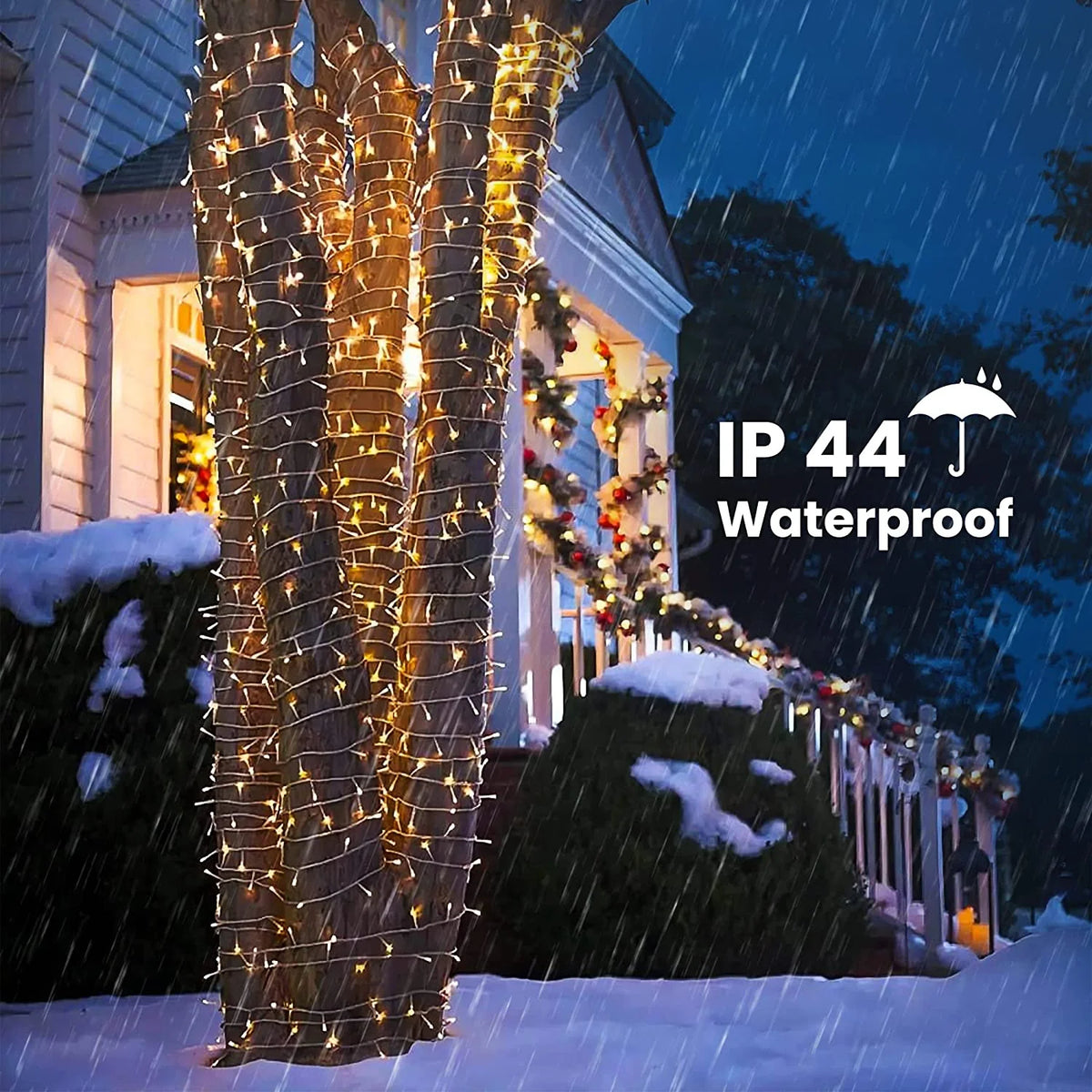 200 LED Warm White Multicolor Christmas String Lights with Remote E745588