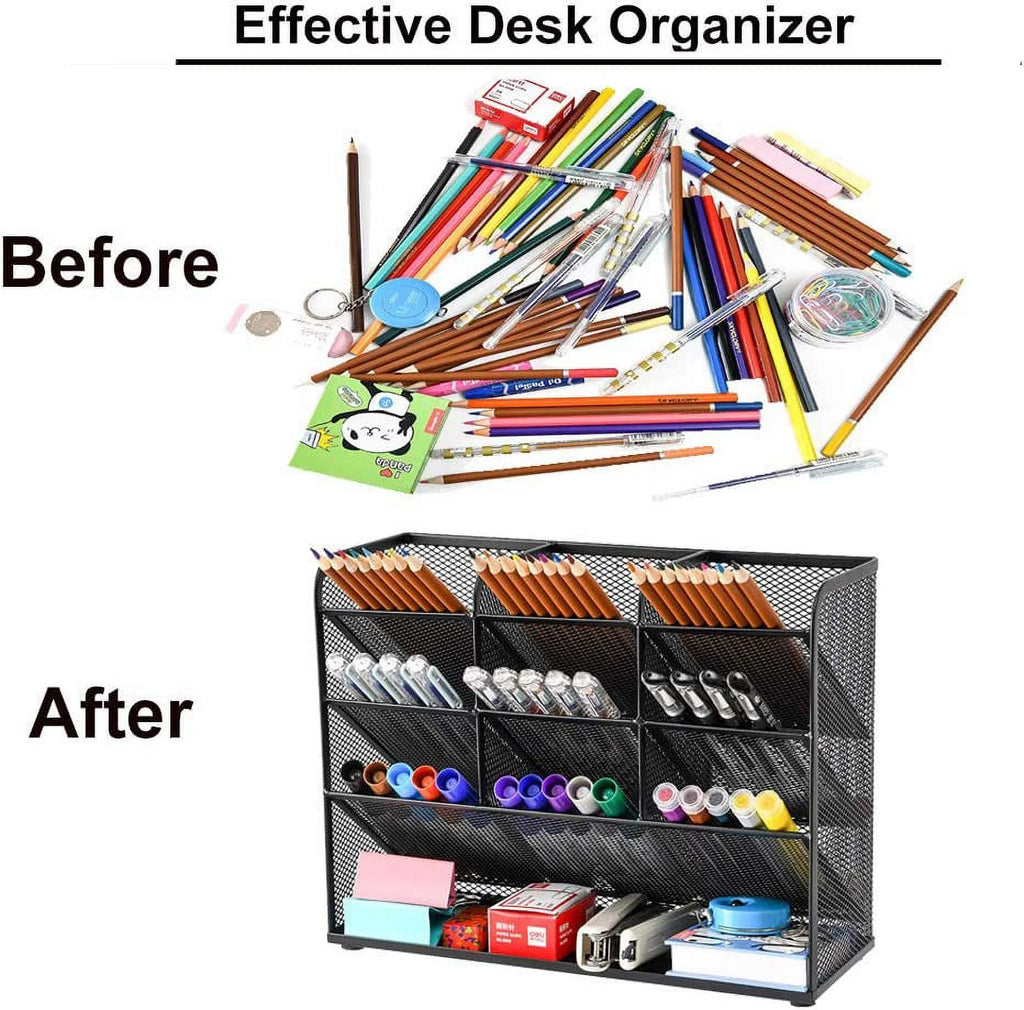 Desk Organizer Pen Holder Storage Rack Q450698