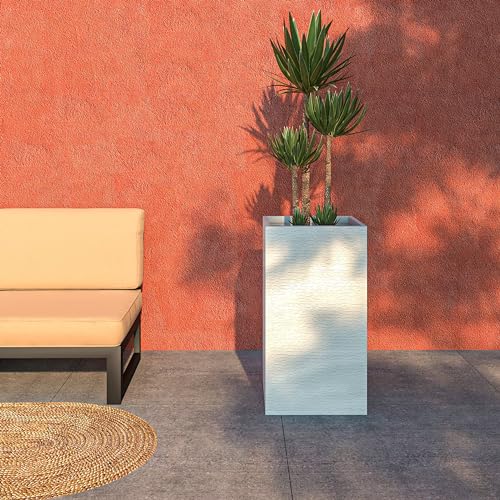Black 31 Inch Tall Square Planter E382273