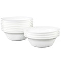 20 OZ Tempered Glass White Soup Bowls Set of 8 F1595