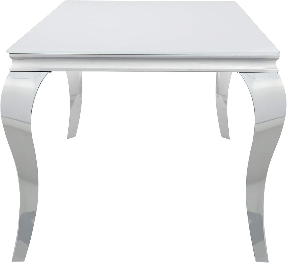 Glass Top White Chrome Dining Table K5303