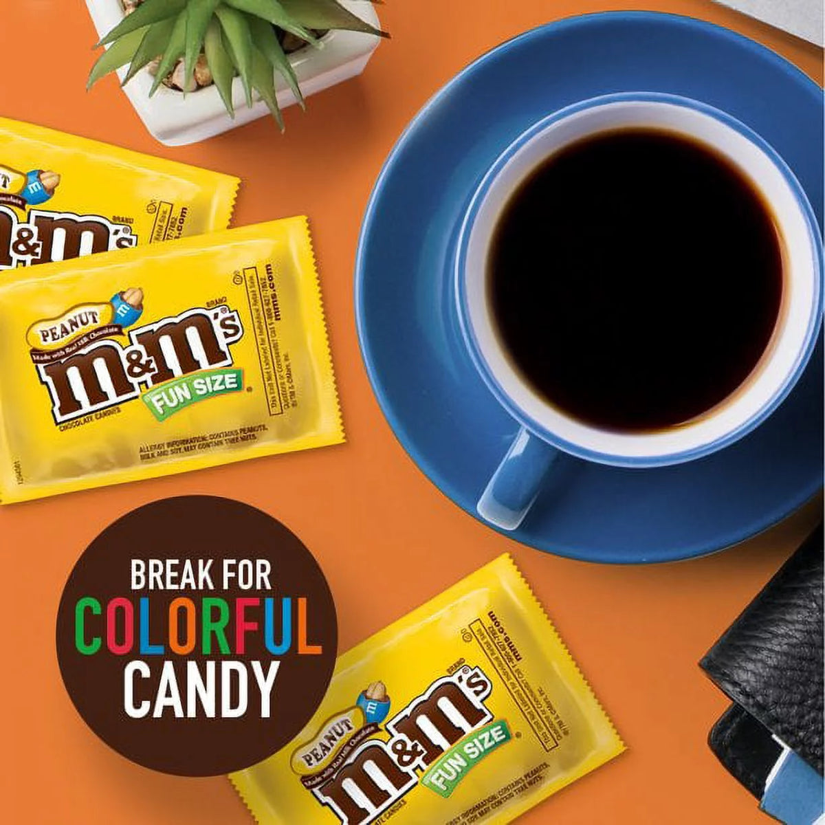 M&M's Peanut Chocolate Candy Fun Size Snacks, 5 LBs Bundle L105623