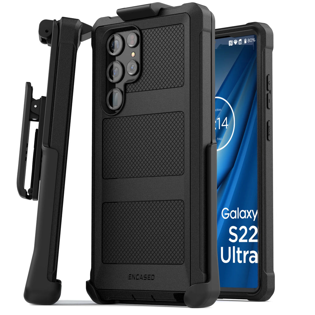 Black Belt Clip Case for Samsung Galaxy S22 Ultra R7742