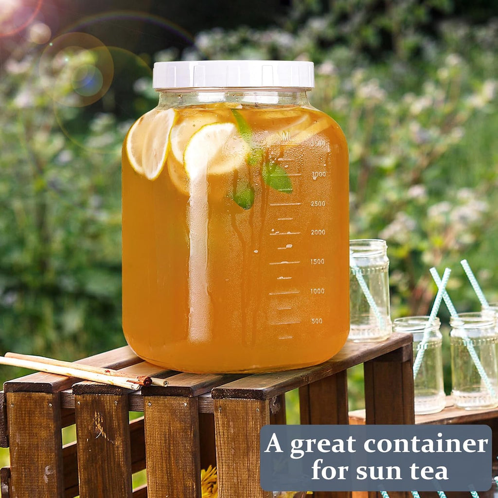 Wide Mouth 1 Gallon Clear Glass Mason Jar with Lid O882