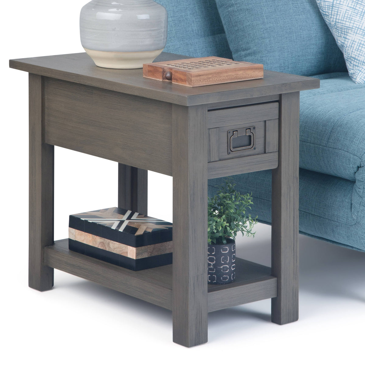Solid Acacia Wood Narrow Side Table P6161