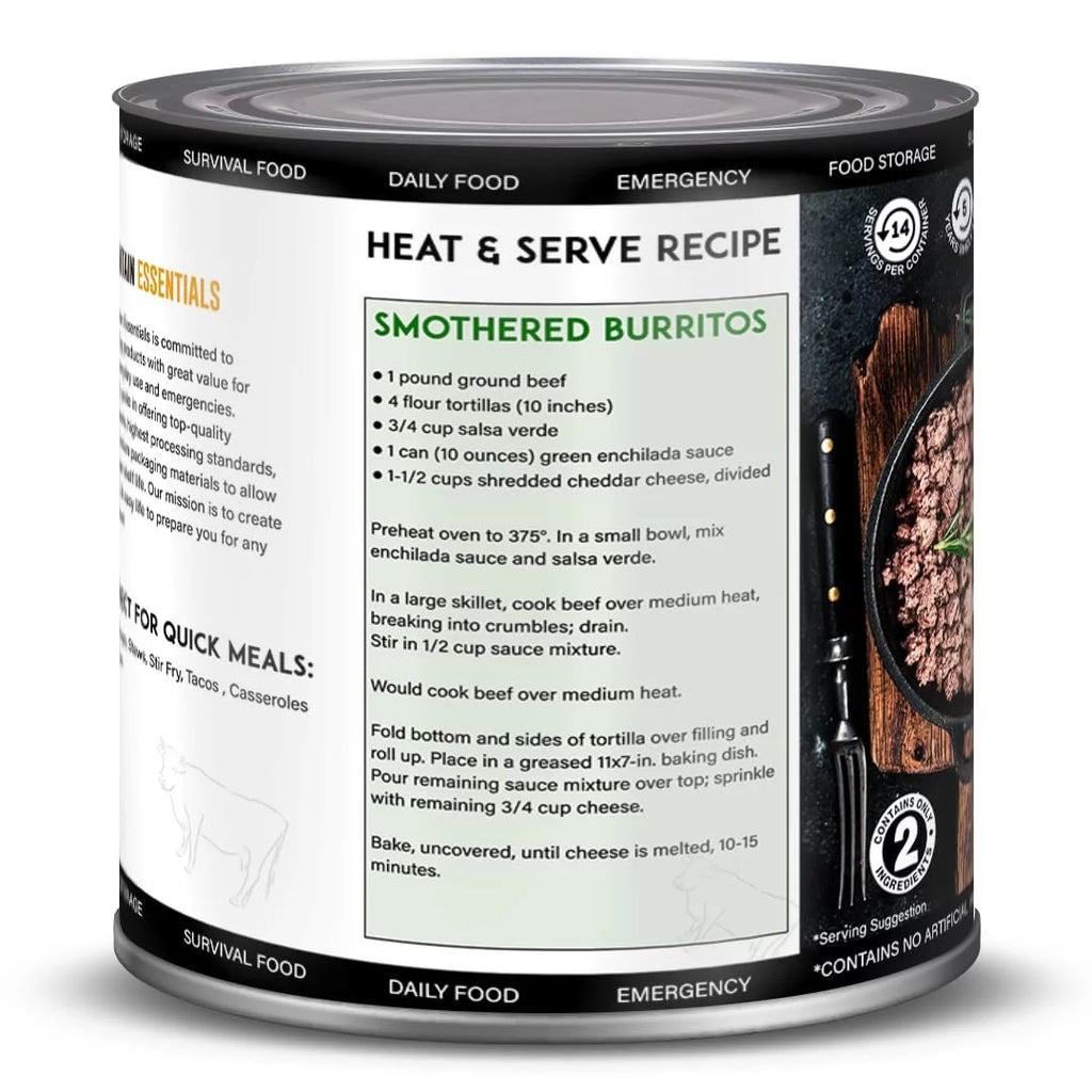6 Cans Pack Canned Ground Beef 28 Ounce Cans Fully Cooked L37989