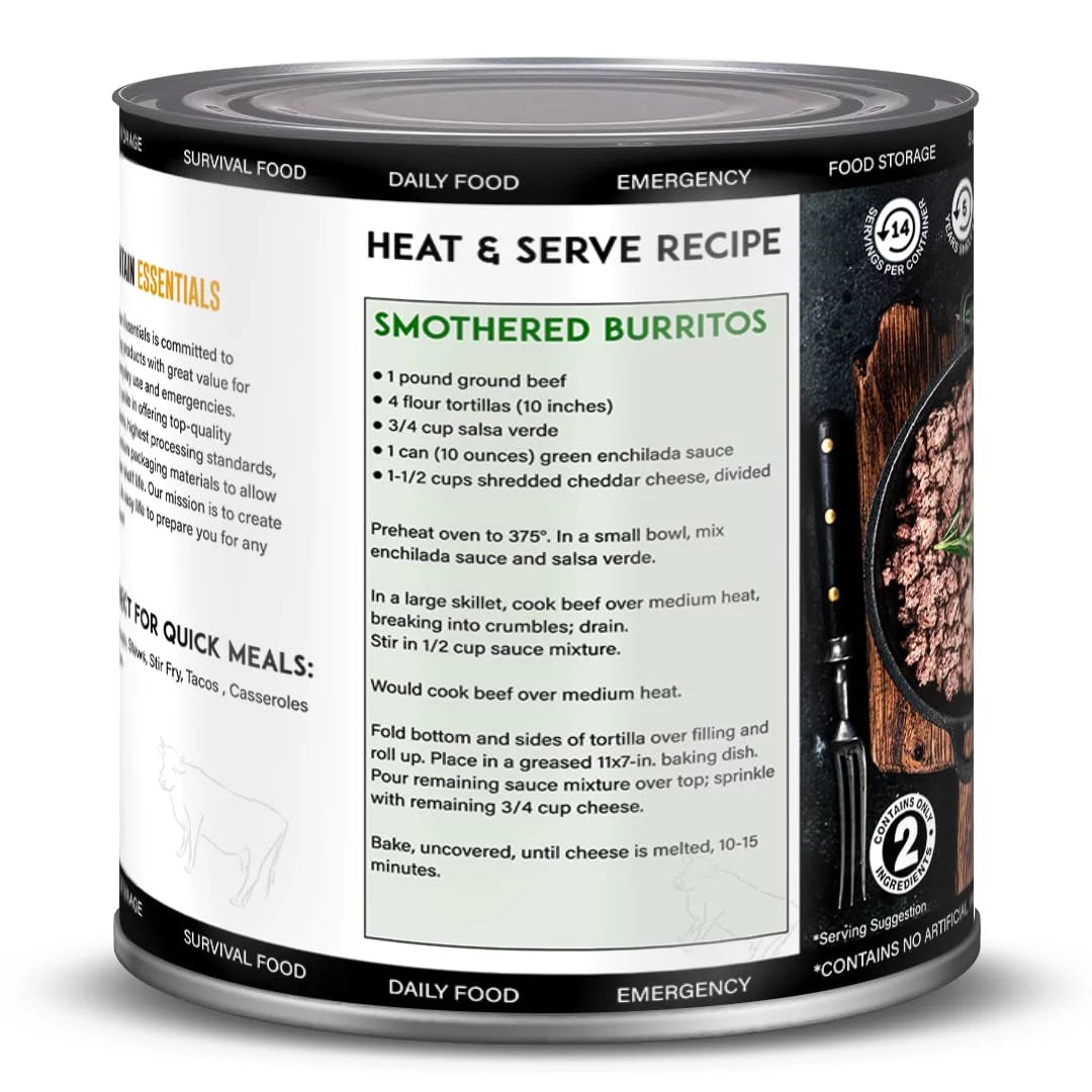 6 Cans Pack Canned Ground Beef 28 Ounce Cans Fully Cooked L37989
