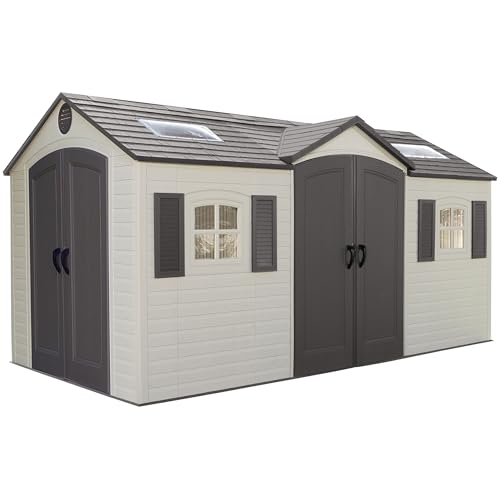 Outdoor Storage Dual Entry Shed, 15 x 8 ft, Desert Sand T399331