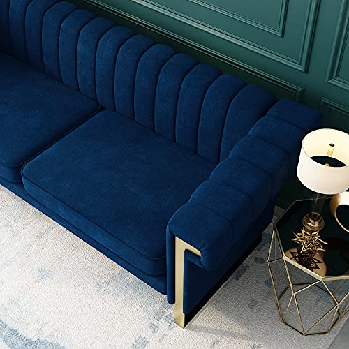Blue Velvet 3 Seat Couch Sofa O151953