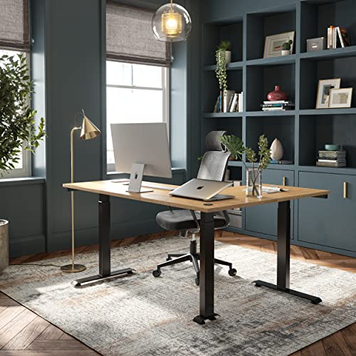 Triple Motor L Shaped Electric Standing Desk Frame, Black (Frame Only) A13728