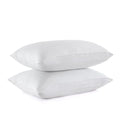 Set of 2 King Size Goose Feathers and Down White Pillows with Cotton Cover J8085