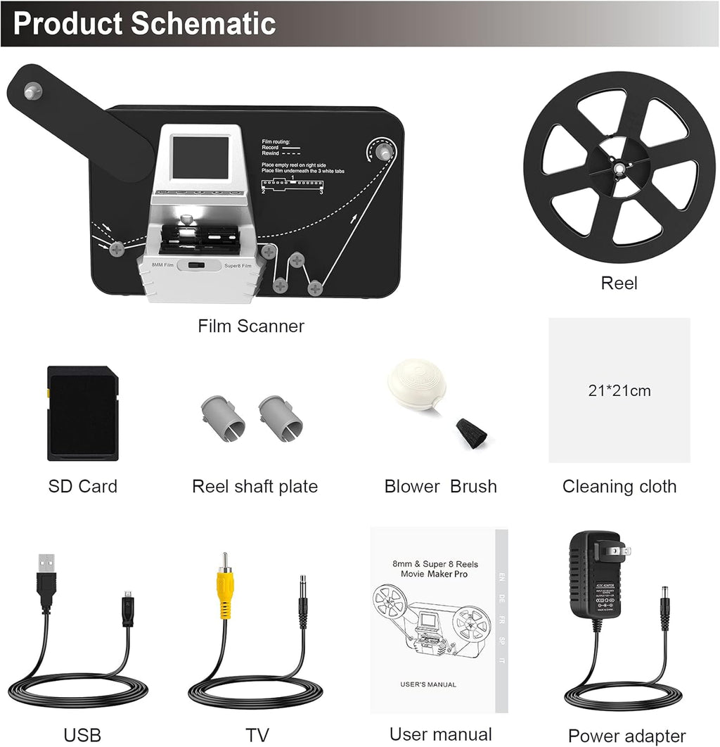 8mm Super 8 Film Scanner Converter with 2.4 LCD E61461