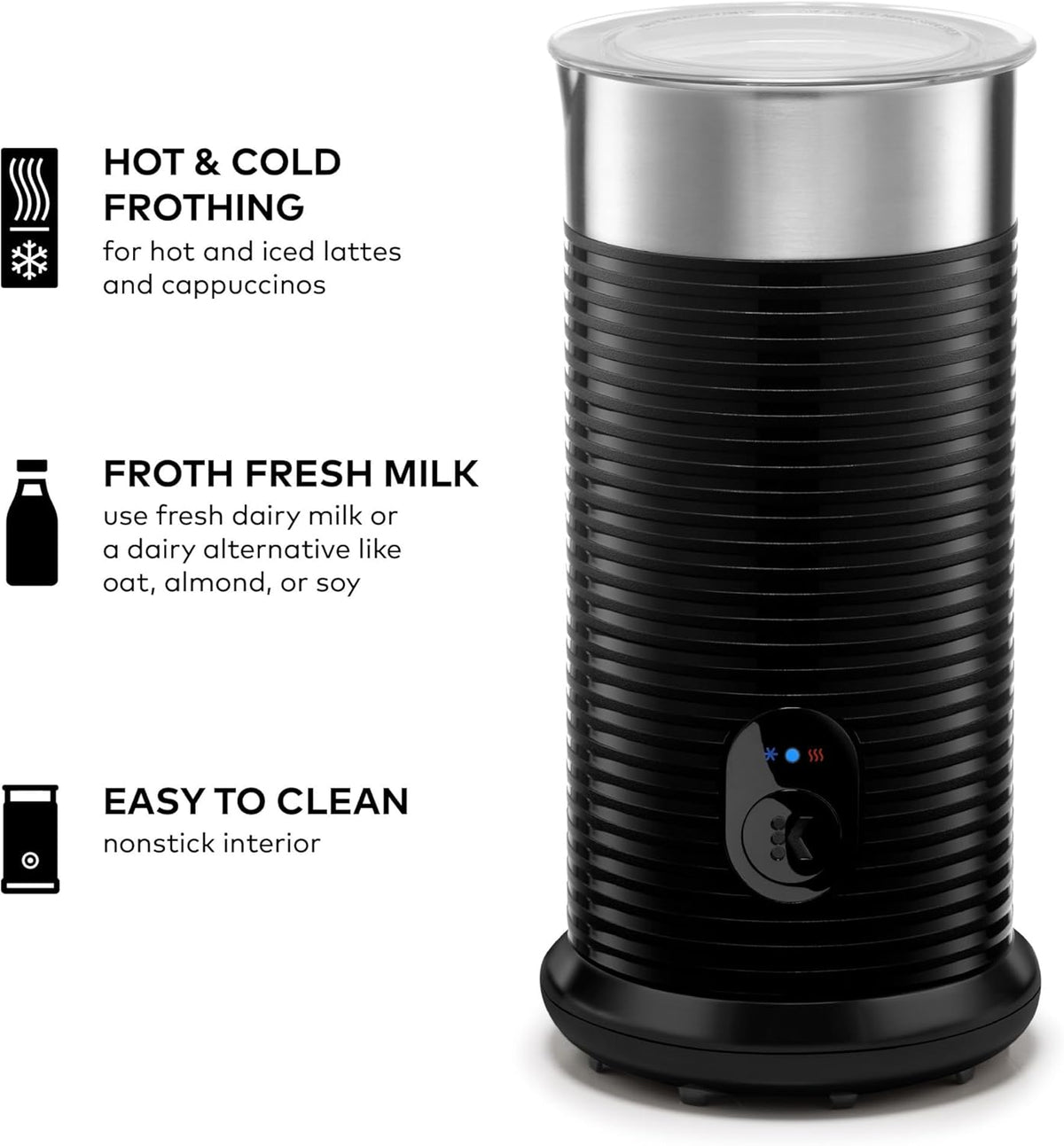 Black Single Serve Coffee Maker and Frother H178