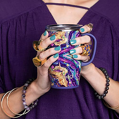 18 oz Insulated Stainless Steel Travel Mug with Handle and Lid O9289