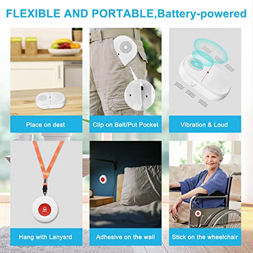 Wireless Caregiver Pager Call Button Emergency Alert System Waterproof Call Bell O757