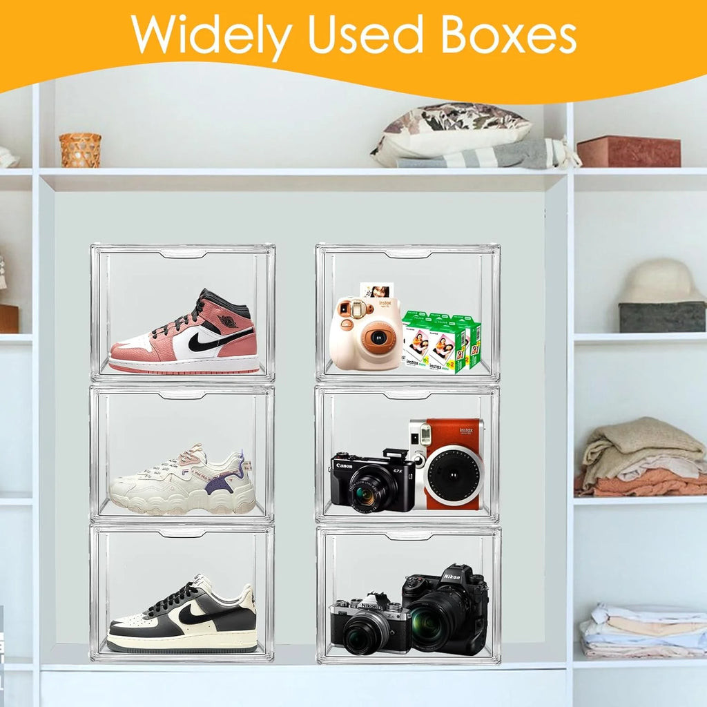 6Pack Clear Acrylic Storage Box with Magnetic Door P69568