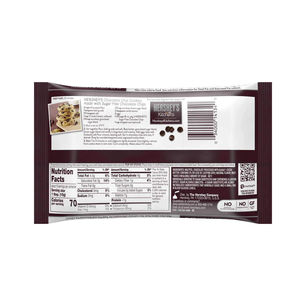 Sugar Free Chocolate Chips, 8 Ounces, 2 Pack I86348
