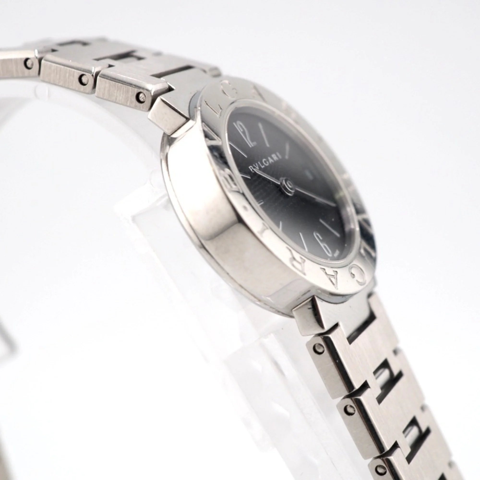 Pre-Owned Black Dial Silver Ladies Watch R65712