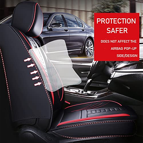 Black Leather 5 Car Seat Covers I363