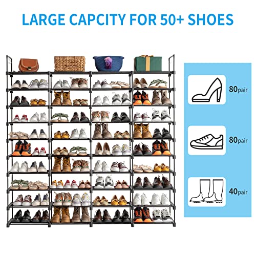 10 Tiers Metal Shoe Rack, Black N945707