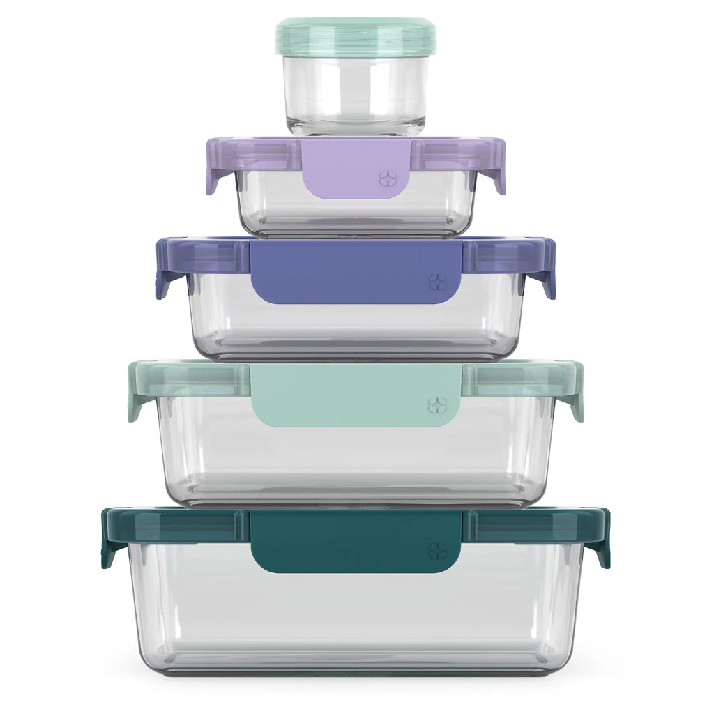 10 Piece Glass Food Storage Containers with Lids X4440