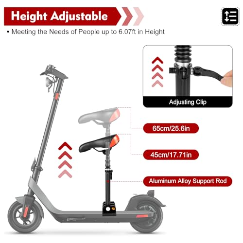 Adjustable Electric Scooter Seat 10.23 * 6.29inch Aluminum Rod U7433