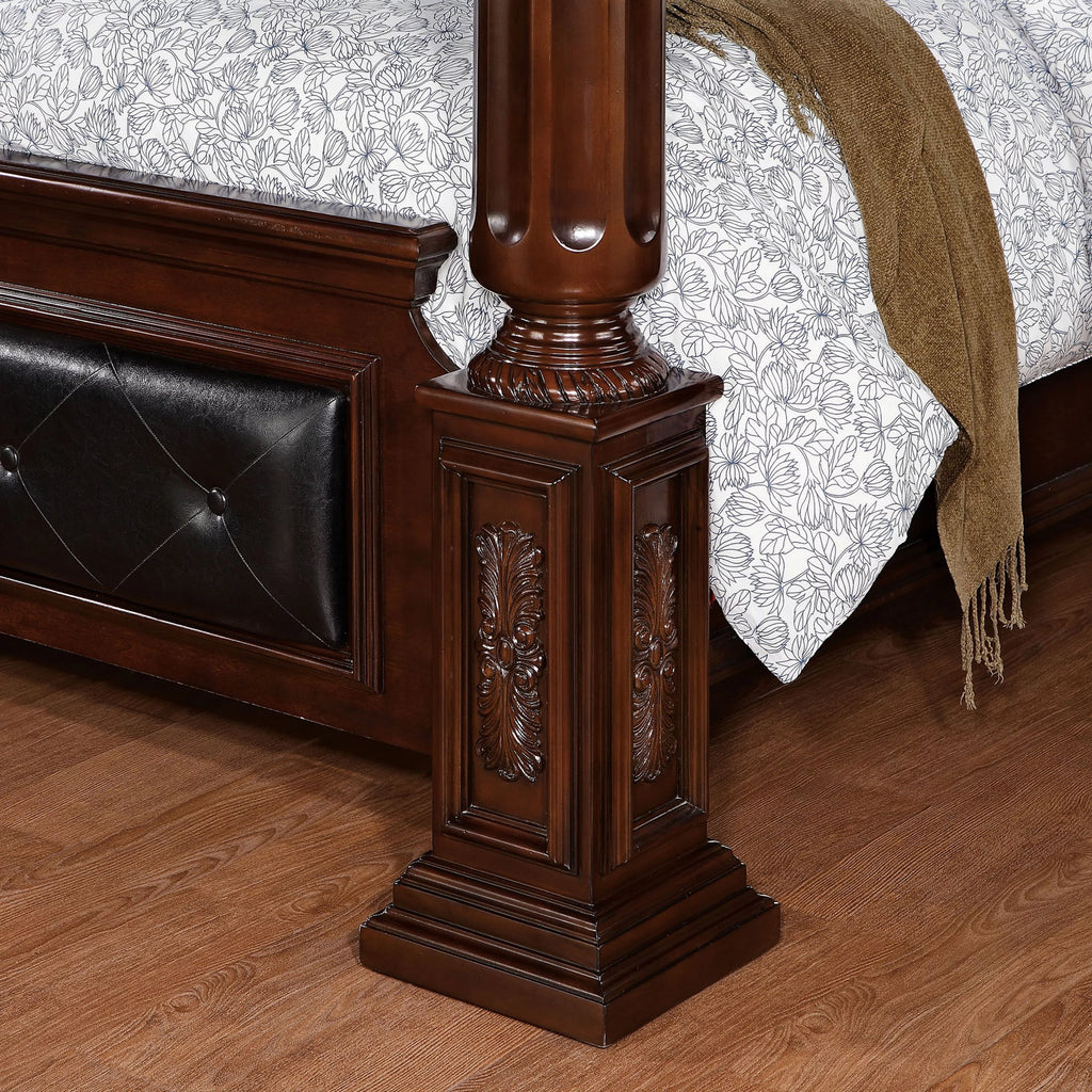 Brown Cherry Queen Canopy Bed P252