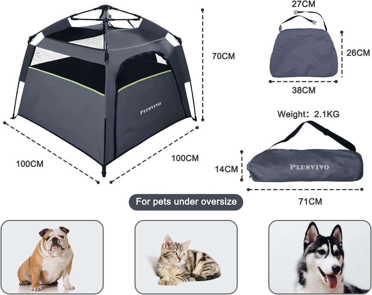 40" X 40" X 28" Foldable Mesh Dog Tent with Shoulder Bag X8543