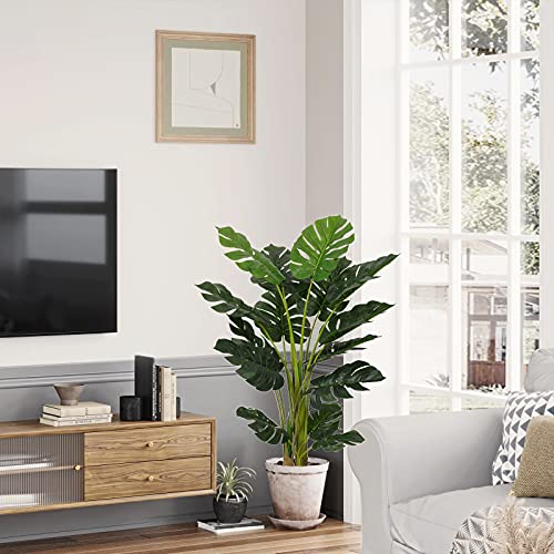 Artificial Monstera Deliciosa Plant 4ft Tall 15 Decorative Split Leaves Faux Swiss Cheese Plant N806