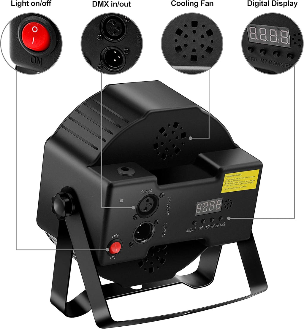 4 Pack Rechargeable Battery Powered RGB LED Uplights A34639