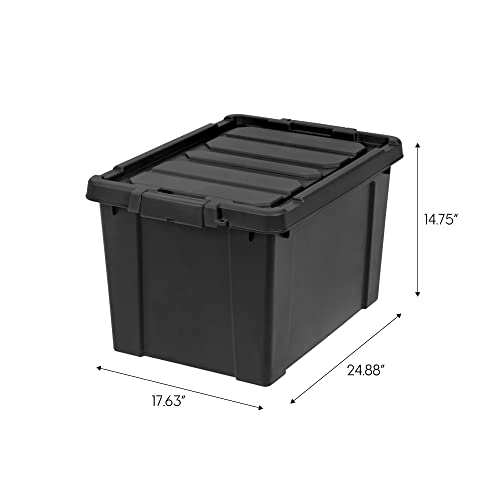 5 Gallon Lockable Storage Bins with Lids, 6 Pack - Black A9768